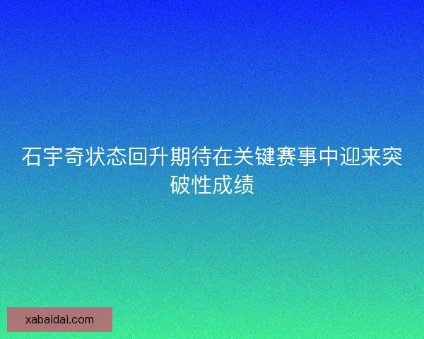 石宇奇状态回升期待在关键赛事中迎来突破性成绩